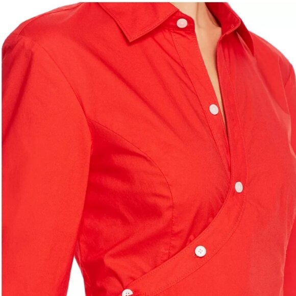 Derek Lam 10 Crosby Petra Wrap Shirt Dress – Red – S – NWT - Picture 2 of 5